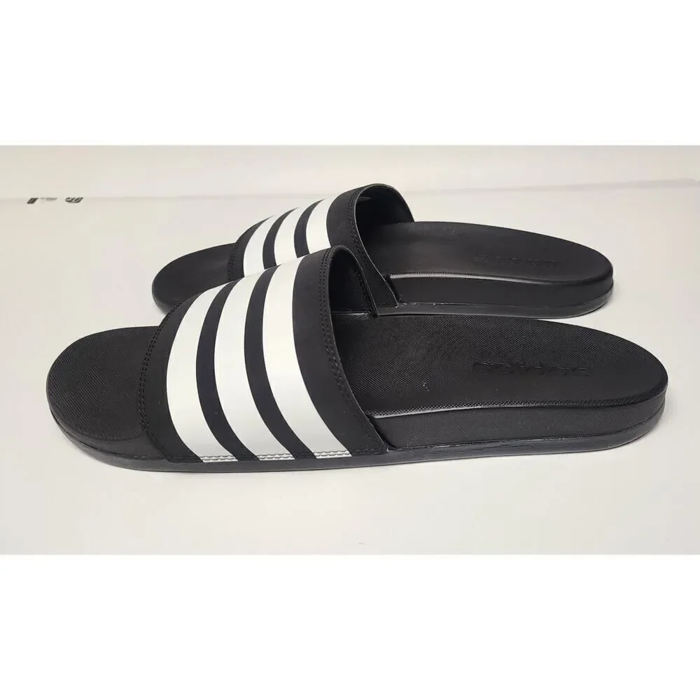 Adidas Adilette Black White Womens Athletic Slip-On Sandals Size US 12
